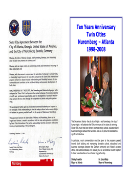 10 Years Anniversary Twin Cities Nuremberg