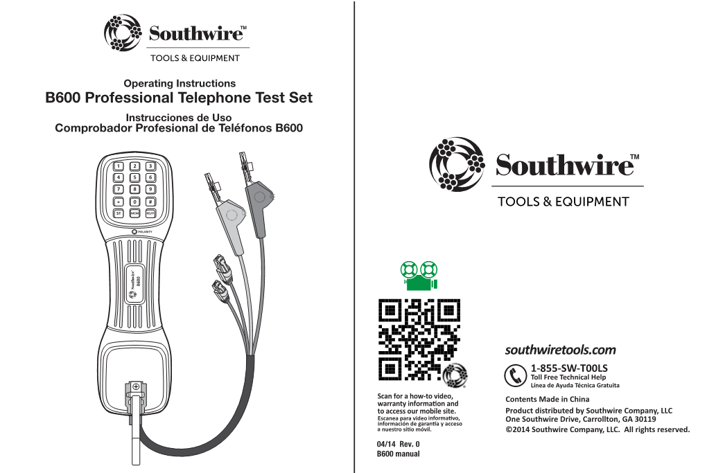 Southwiretools.Com B600 Professional Telephone Test