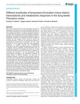 Different Amplitudes of Temperature Fluctuation Induce Distinct Transcriptomic and Metabolomic Responses in the Dung Beetle Phanaeus Vindex Kimberly S