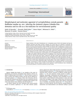Morphological and Molecular Appraisal of Cyclophyllidean Cestoda Parasite T Raillietina Saudiae Sp
