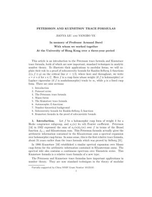 Petersson and Kuznetsov Trace Formulas