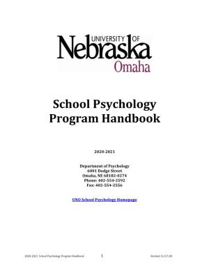 School Psychology Program Handbook