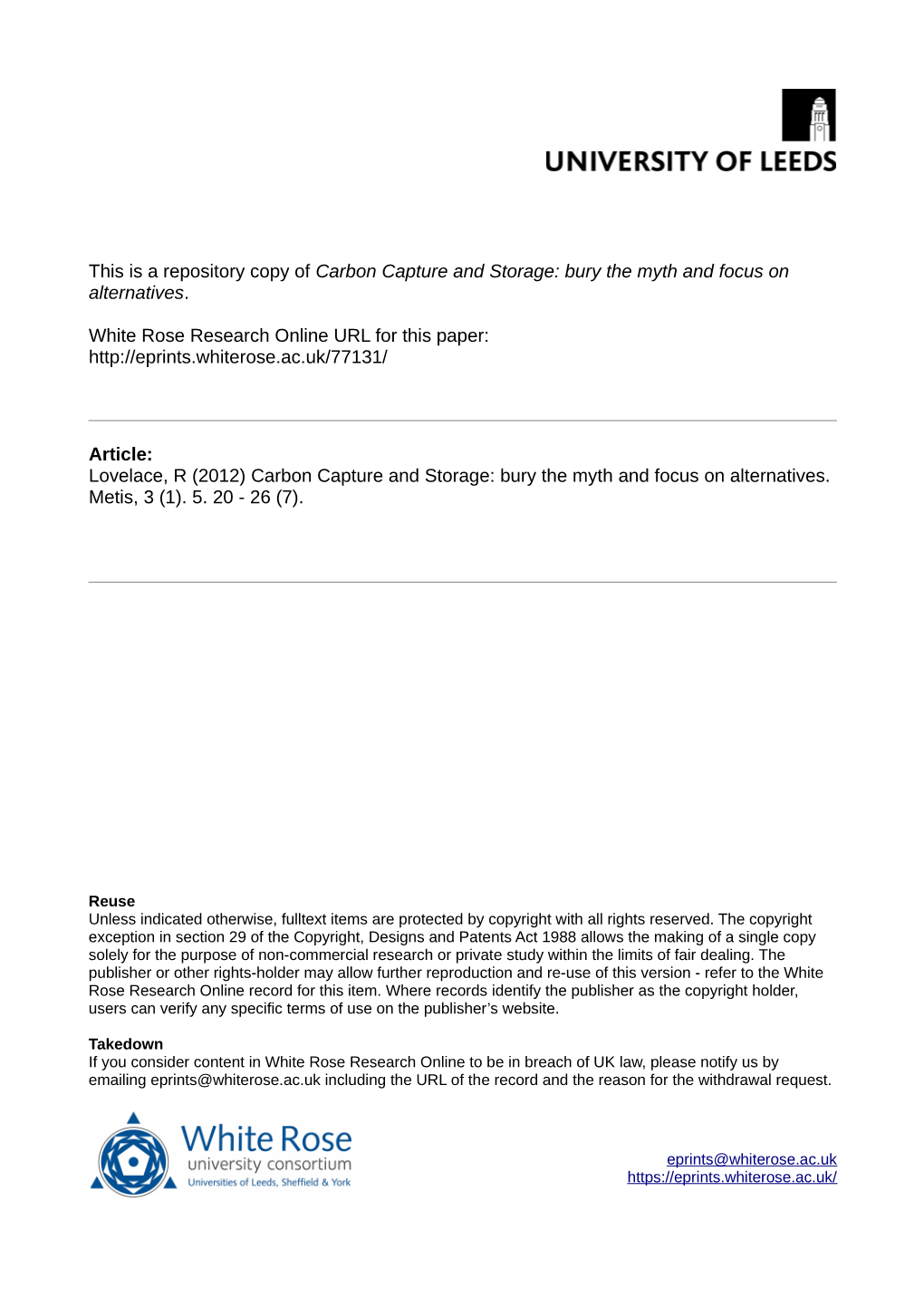 Carbon Capture and Storage: Bury the Myth and Focus on Alternatives