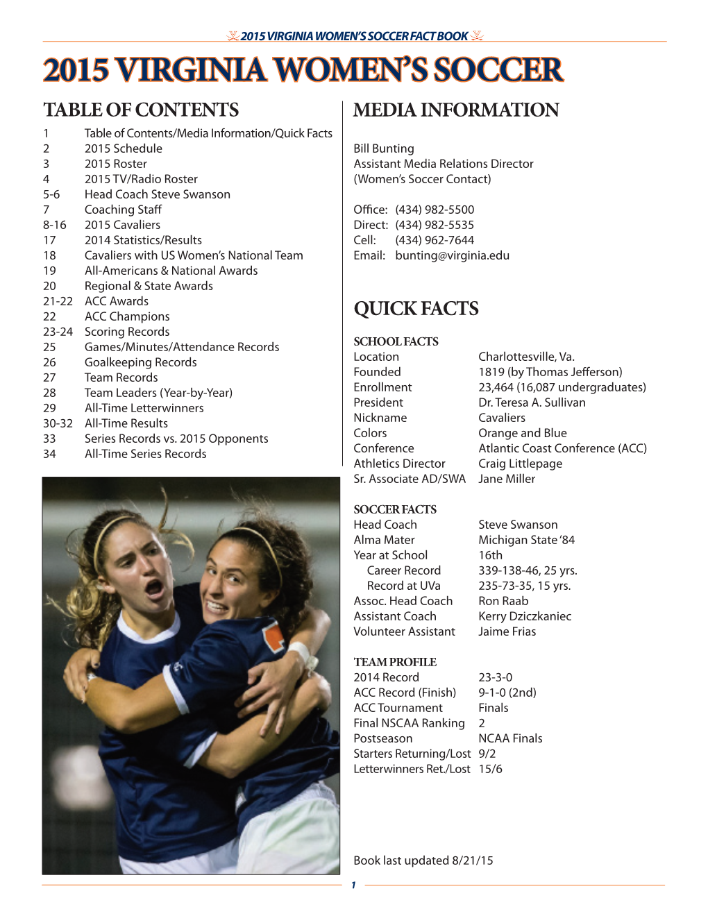 2015 VIRGINIA Women's Soccer