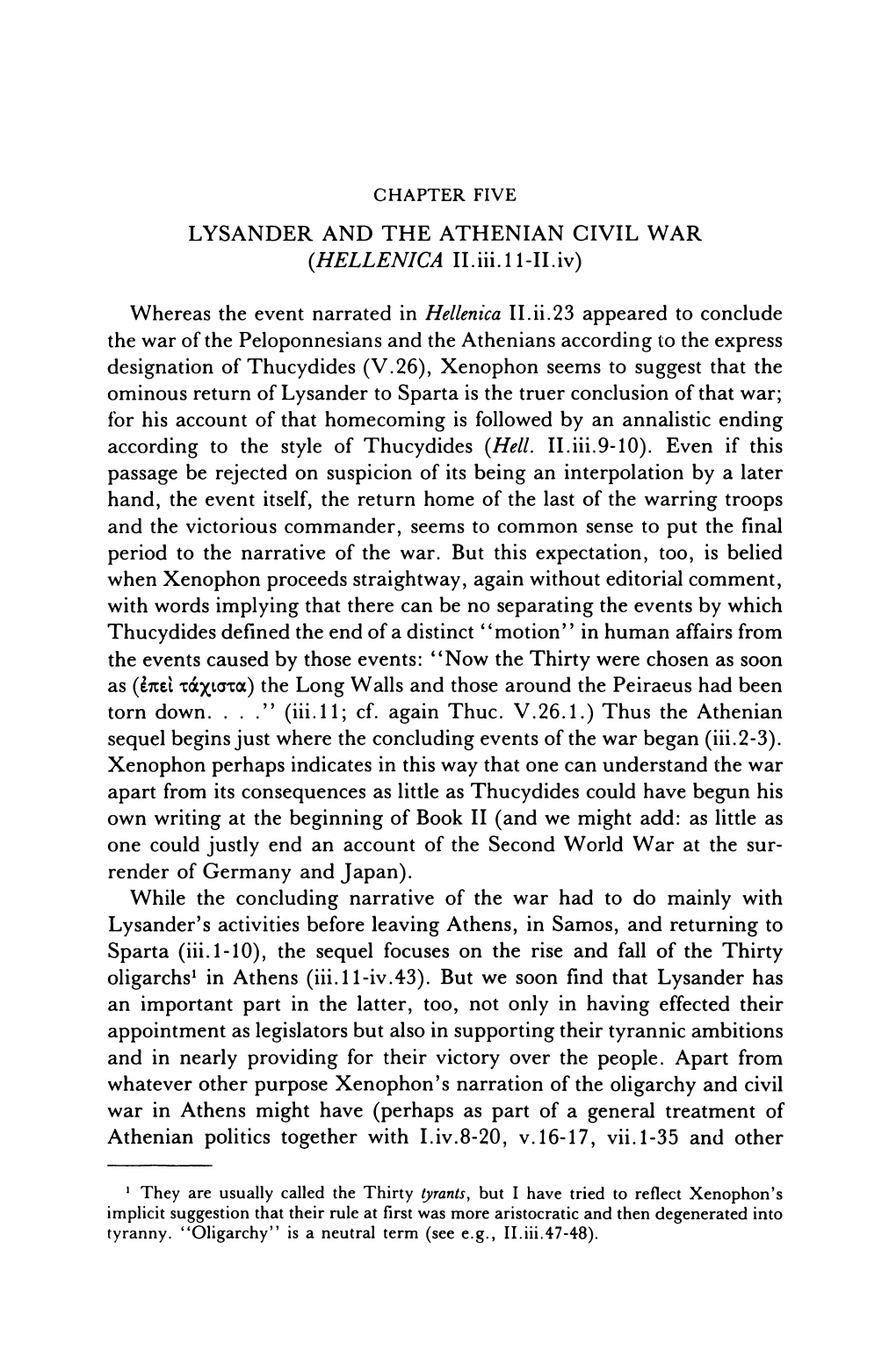 LYSANDER and the a THEN IAN CIVIL WAR (HELLEN/CA II.Iii.11-11.Iv)