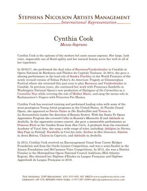 Cynthia Cook Mezzo-Soprano