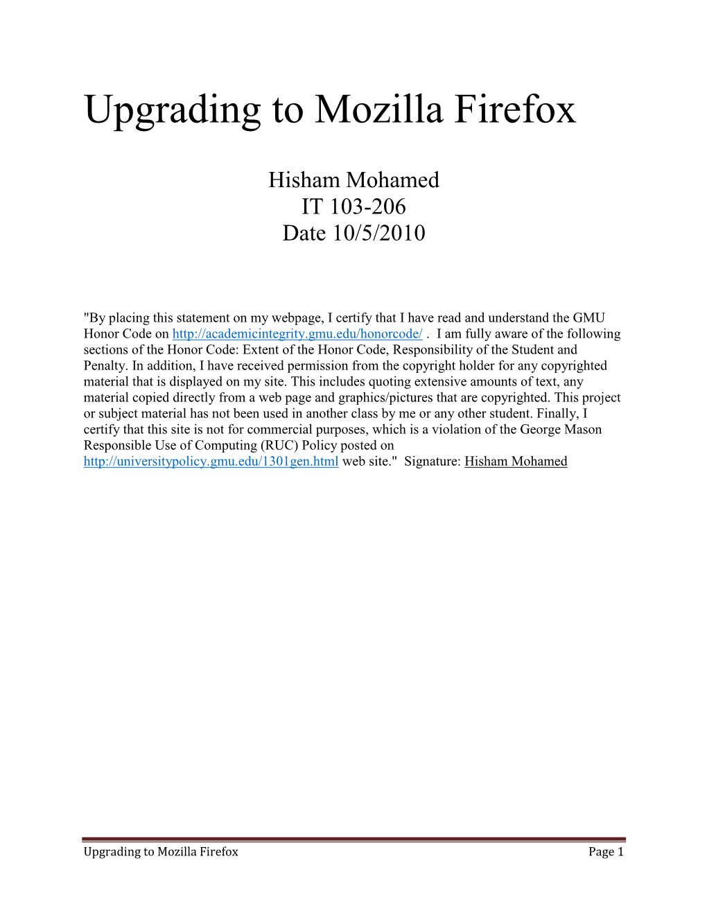 Upgrading to Mozilla Firefox