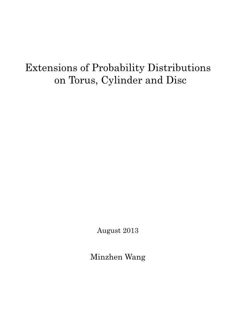 Extensions of Probability Distributions on Torus, Cylinder and Disc