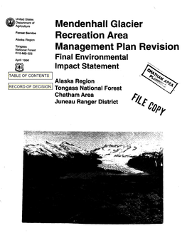 Mendenhall Glacier Recreation Area Management Plan Revision