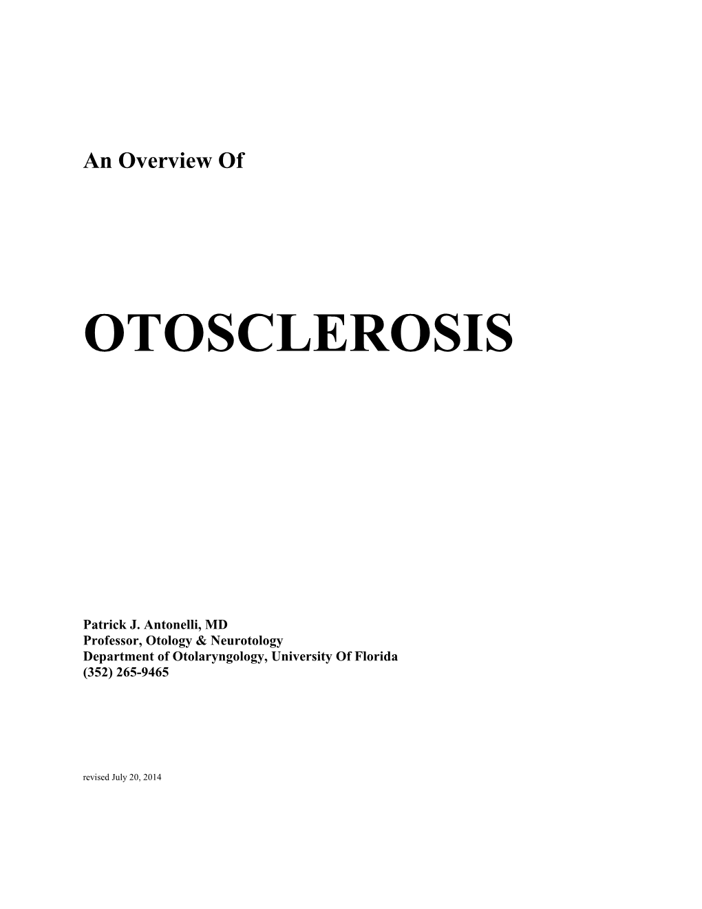 Otosclerosis