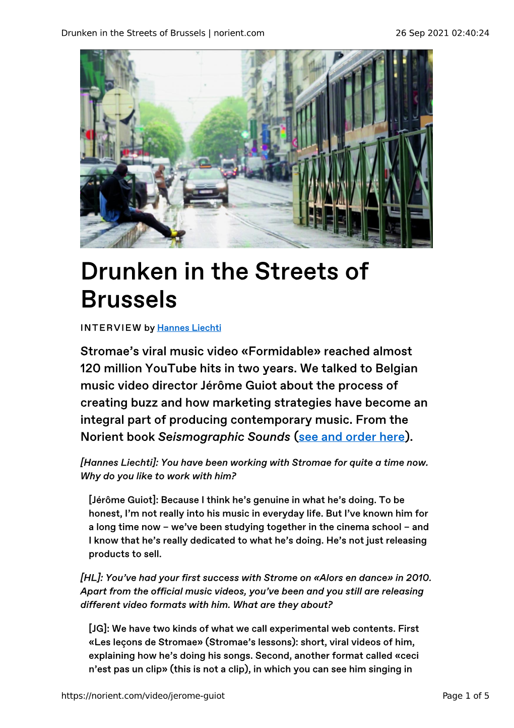 Drunken in the Streets of Brussels | Norient.Com 26 Sep 2021 02:40:24