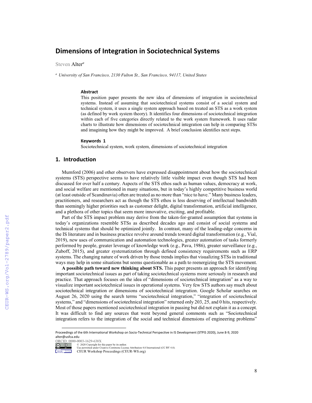 Dimensions of Integration in Sociotechnical Systems
