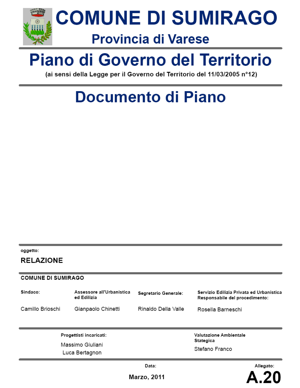 (Va) Relazione Documento Di Piano Piano Di Governo Del Territorio 1