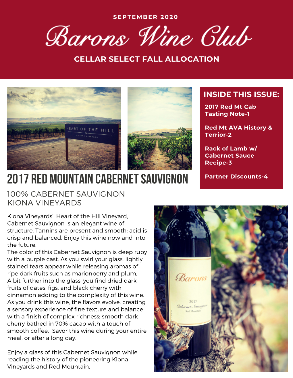 September 2020 Cellar Select Newsletter