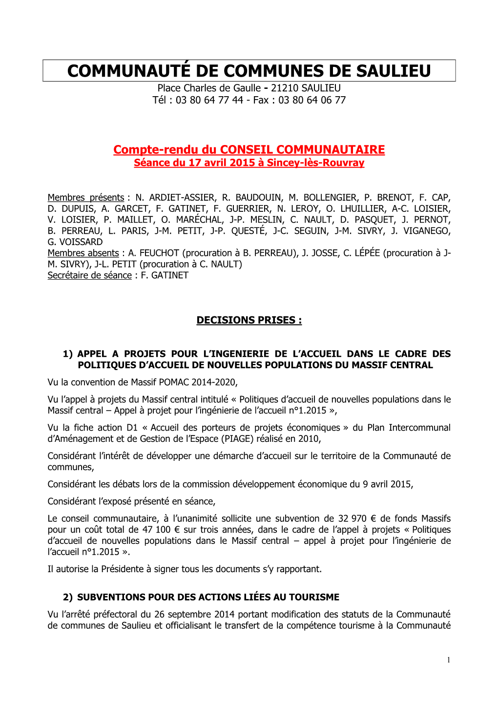 Communaute De Communes De Saulieu