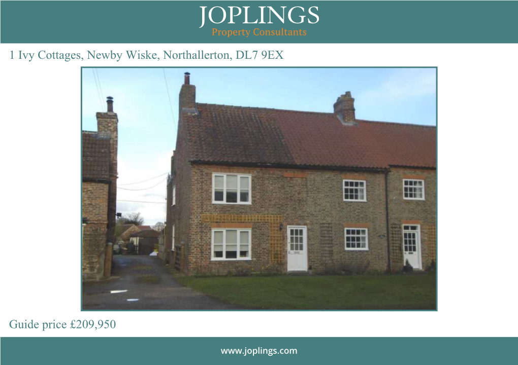 1 Ivy Cottages, Newby Wiske, Northallerton, DL7 9EX Guide Price