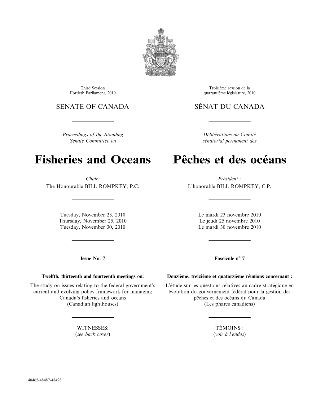 Fisheries and Oceans Pêches Et Des Océans