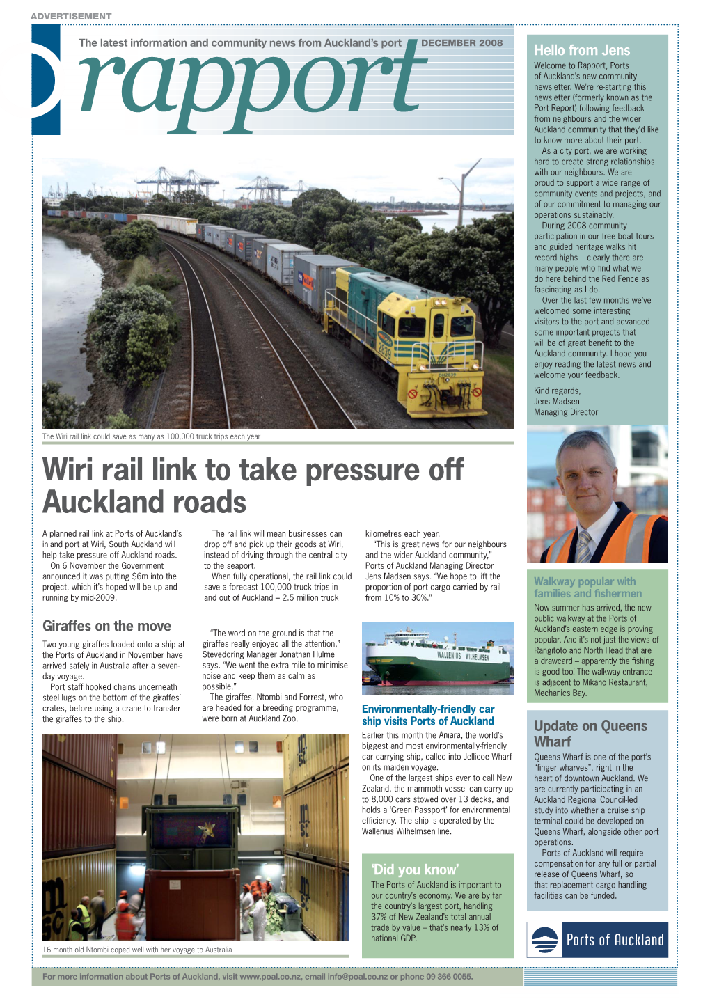 Wiri Rail Link to Take Pressure Off Auckland Roads