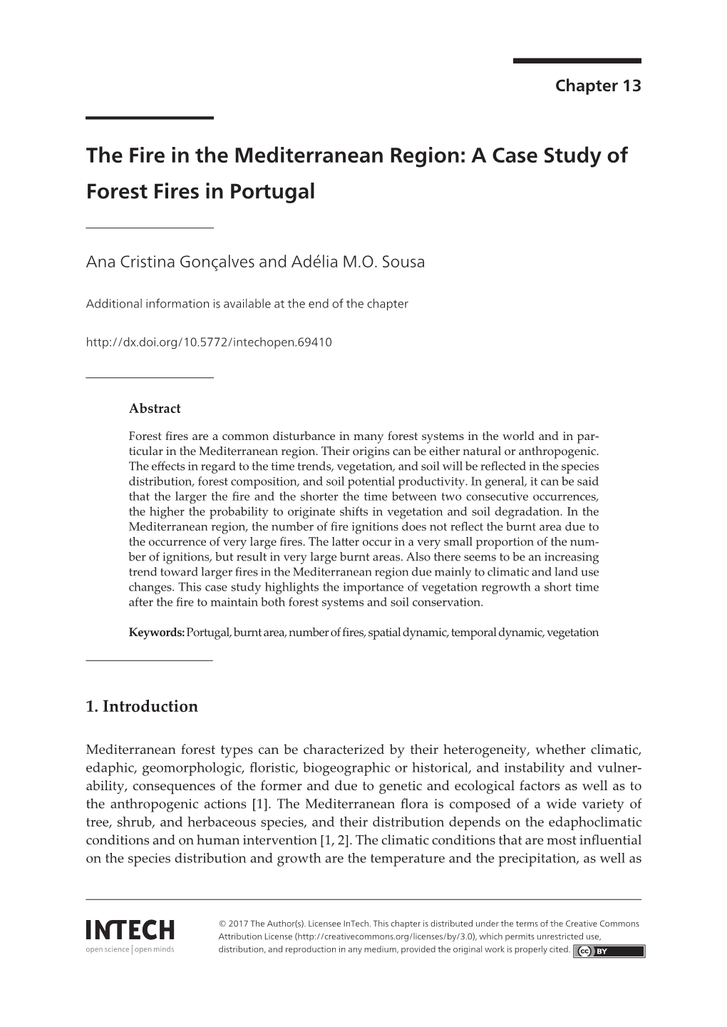 The Fire in the Mediterranean Region: a Case Study of Forest