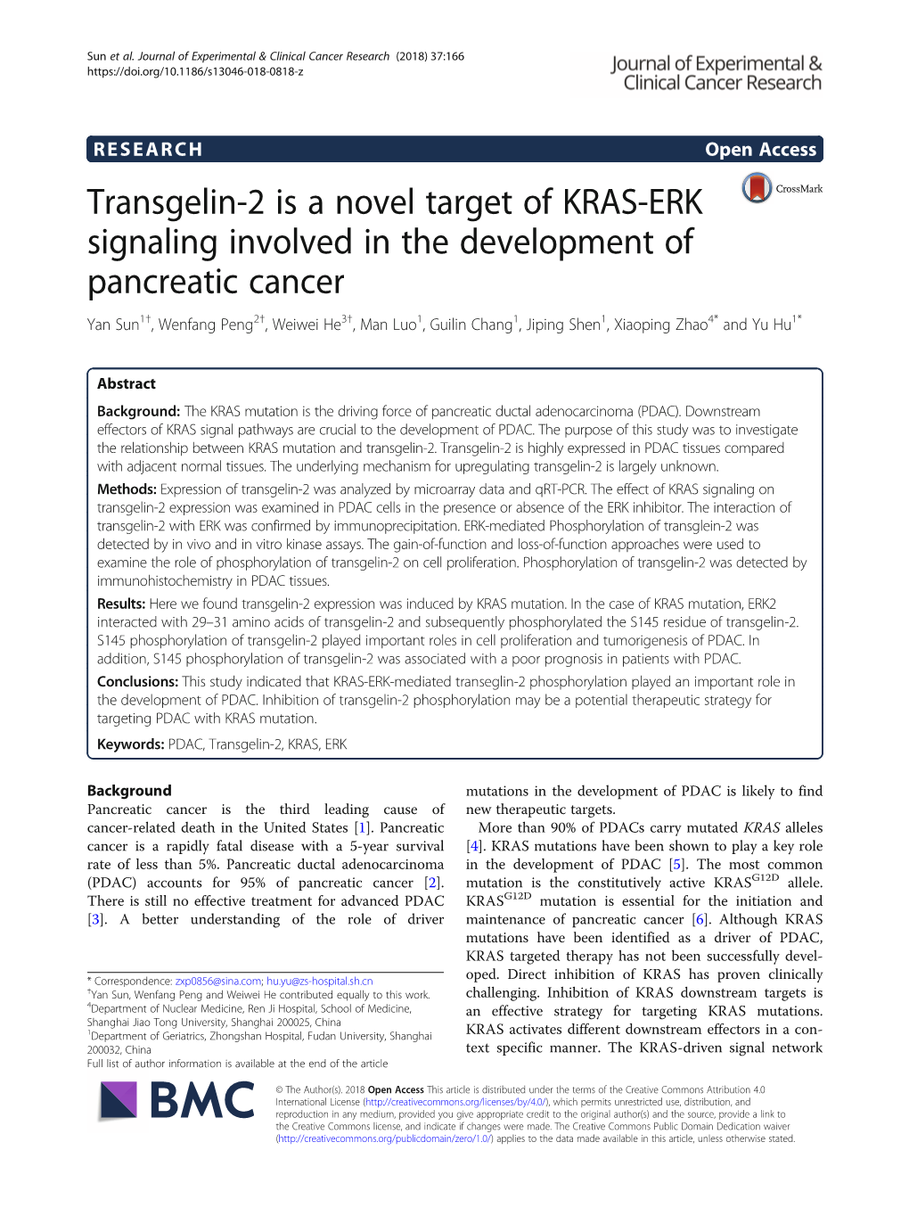 Transgelin-2 Is a Novel Target of KRAS-ERK Signaling Involved in The
