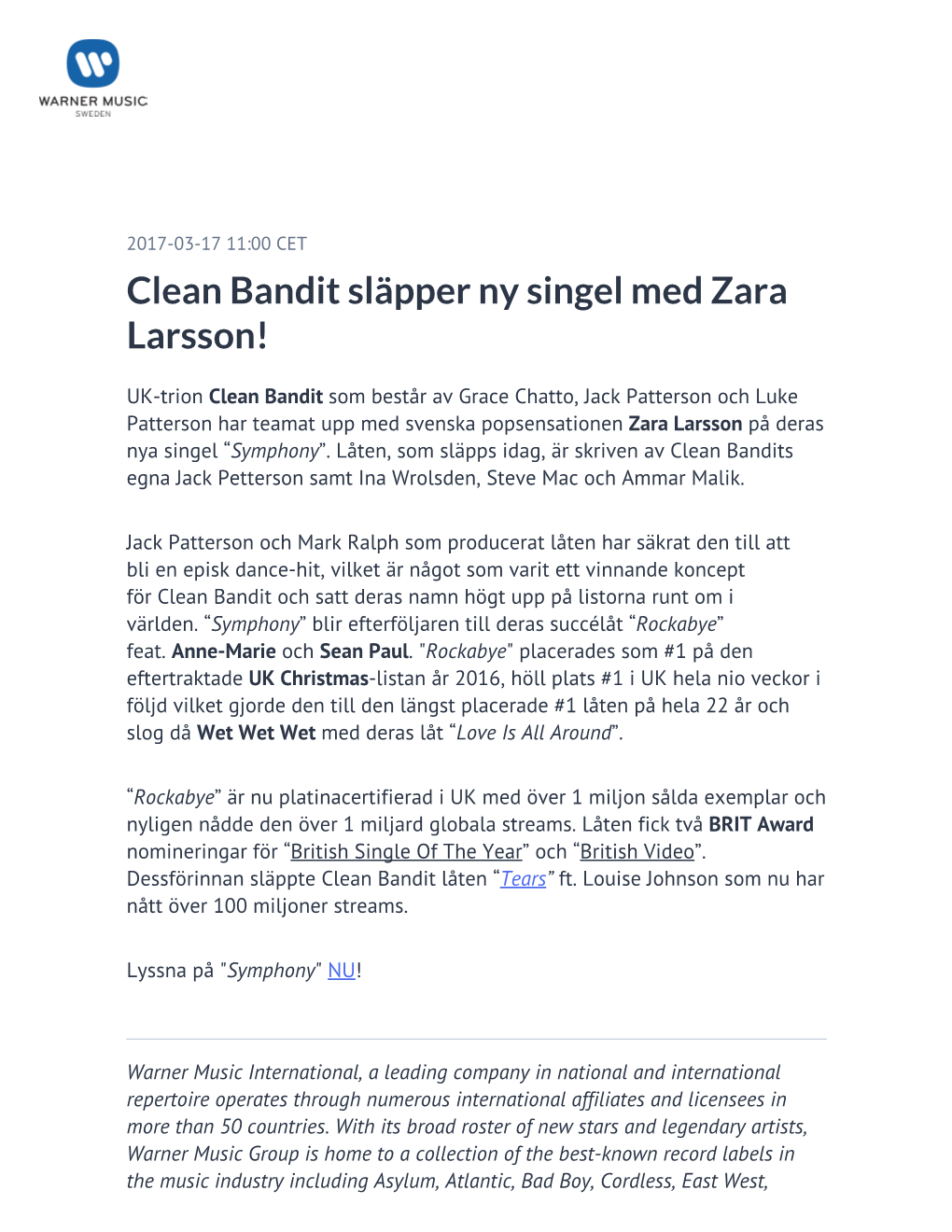 Clean Bandit Släpper Ny Singel Med Zara Larsson!