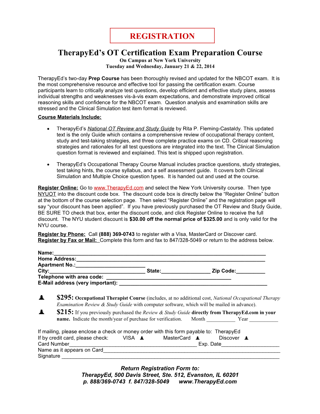 Therapyed Sot Certification Exam Preparation Course