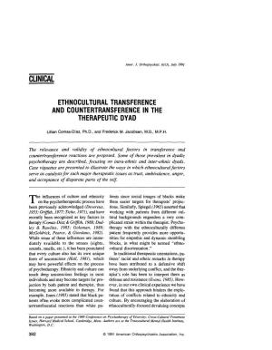 Clinical Ethnocultural Transference and Countertransference in The