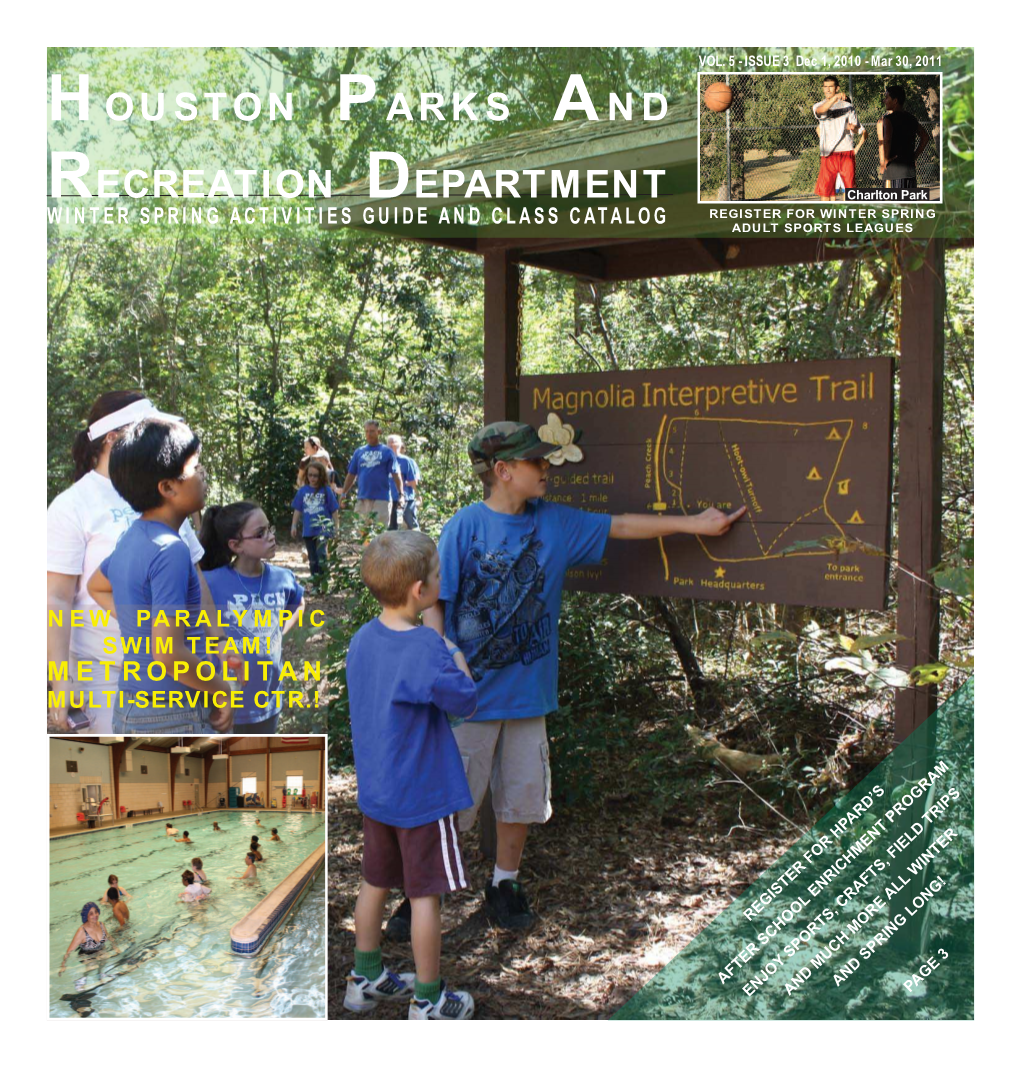 Houston Parks and Recreation Department - (832) 395-7000