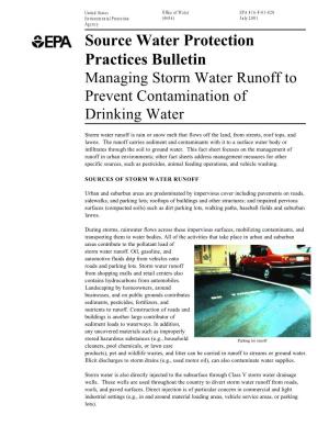 Managing Storm Water Runoff to Prevent Contamination of Drinking Water