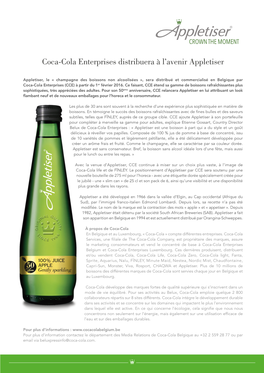 Coca-Cola Enterprises Distribuera À L'avenir Appletiser