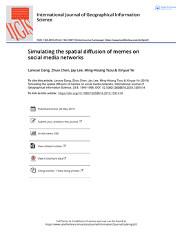Simulating the Spatial Diffusion of Memes on Social Media Networks