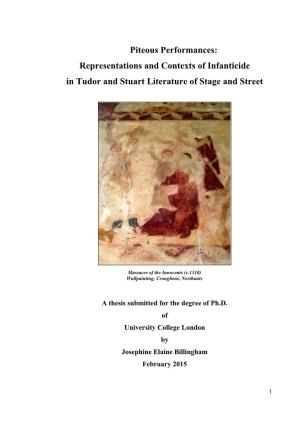 Representations and Contexts of Infanticide in Tudor and Stuart Literature of Stage and Street