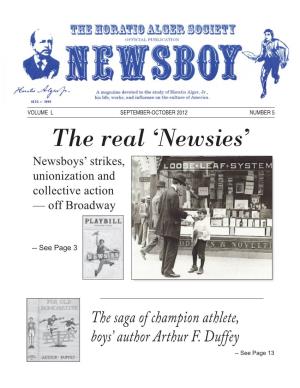 Newsies’ Newsboys’ Strikes, Unionization and Collective Action — Off Broadway