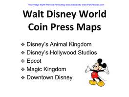 Walt Disney World Coin Press Maps