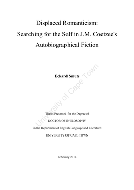 Searching for the Self in JM Coetzee's Autobiographical Fiction