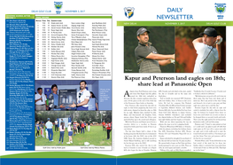 Share Lead at Panasonic Open DAILY NEWSLETTER