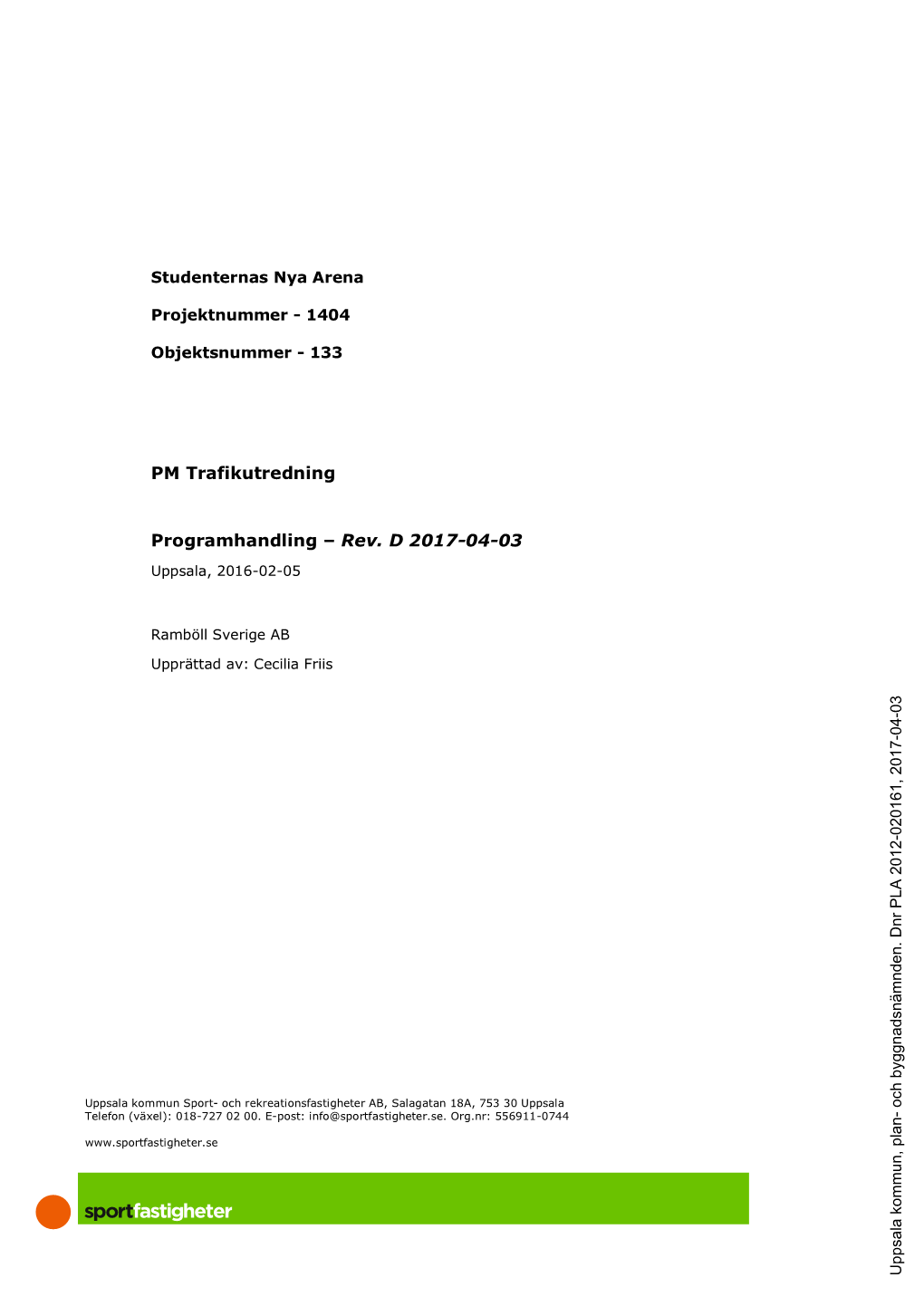 PM Trafikutredning Programhandling