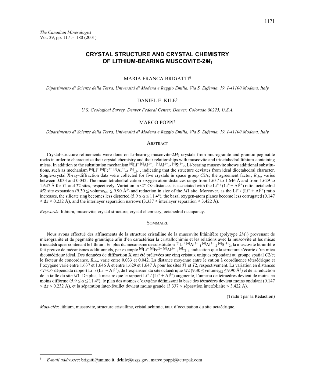 Crystal Structure and Crystal Chemistry of Lithium-Bearing Muscovite-2M1