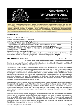 Sawfly Study Group Newsletter 3