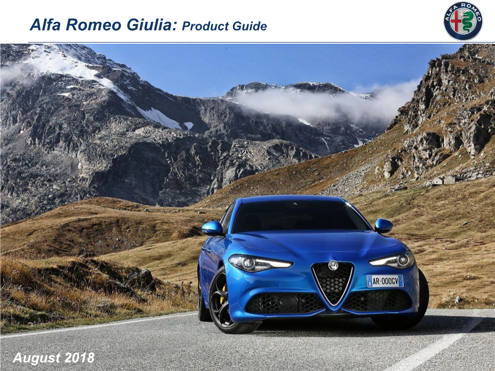 Alfa Romeo Giulia: Product Guide