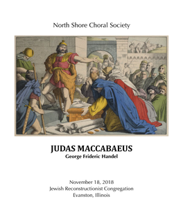 November 18, 2018 Judas Maccabaeus Concert