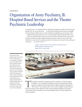 Organization of Army Psychiatry, II: Hospital-Based Services and the Theater Psychiatric Leadership