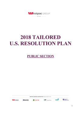 2018 Tailored U.S. Resolution Plan