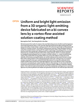 Uniform and Bright Light Emission from a 3D Organic Light-Emitting Device