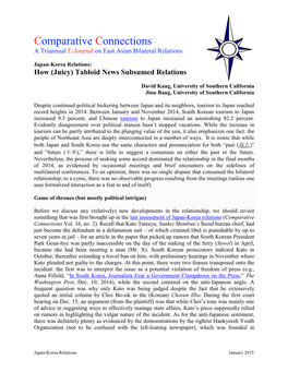 Comparative Connections a Triannual E-Journal on East Asian Bilateral Relations