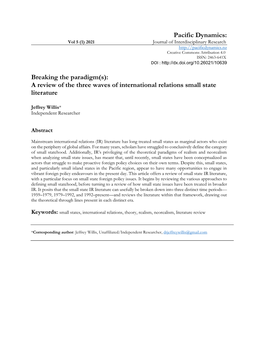 A Review of the Three Waves of International Relations Small State Literature