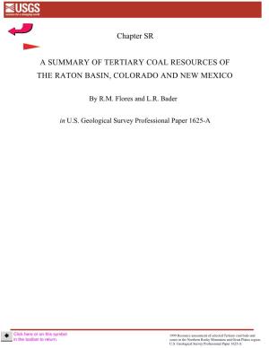 Chapter SR a SUMMARY of TERTIARY COAL RESOURCES OF