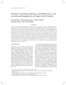 Scotland's Intertidal Prehistory: Lub Dubh Aird, a Raw Material And