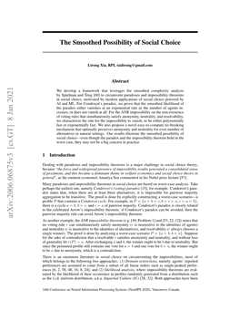 The Smoothed Possibility of Social Choice