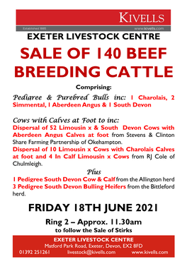 Sale of 140 Beef Breeding Cattle